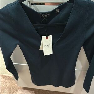 Ted Baker Deep Blue V-Neck Blouse